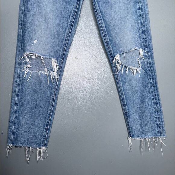 Moussy Vintage MV Yardley Tapered Jeans In Light Blue Wash Size 25 Straight Leg - Picture 4 of 10